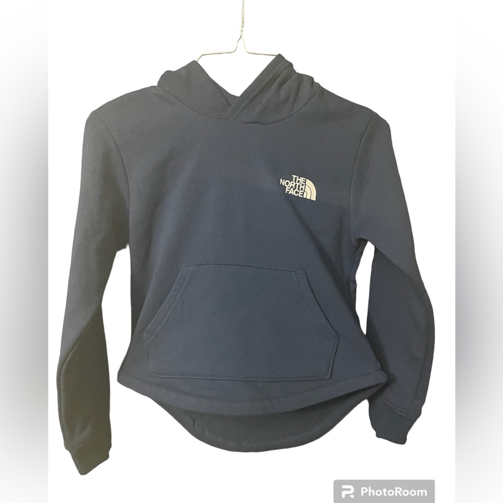 The North Face Kids Navy Blue Hoodie with White Logo